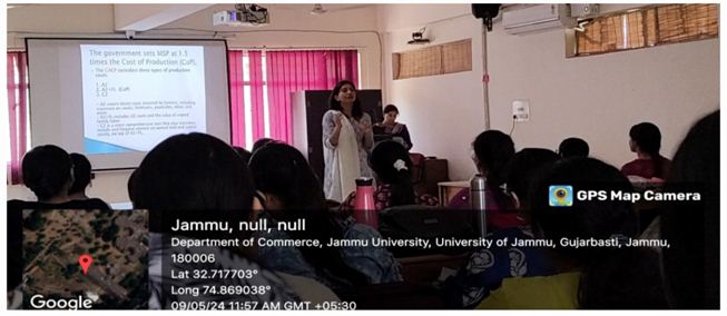 P.G. Department of Commerce, University of Jammu organized a special lecture on “Supply Chain Transformation in FCI” under the Academic lecture series on 9th May, 2024 for the faulty members, students and scholars. 