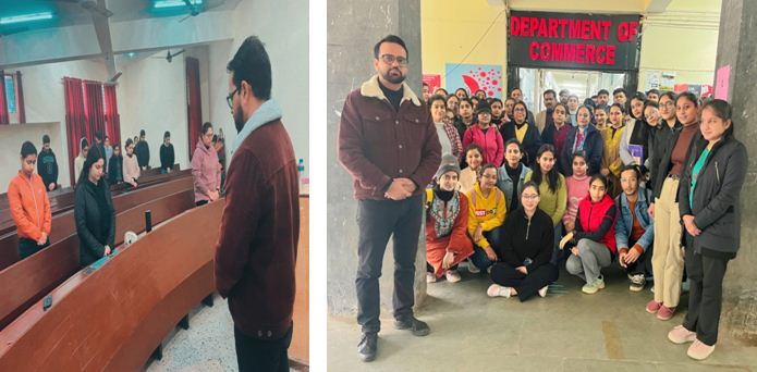 The Commerce Department of the University of Jammu commemorated Martyrs' Day on January 30, 2024 with a solemn tribute to the sacrifices made by freedom fighters. 