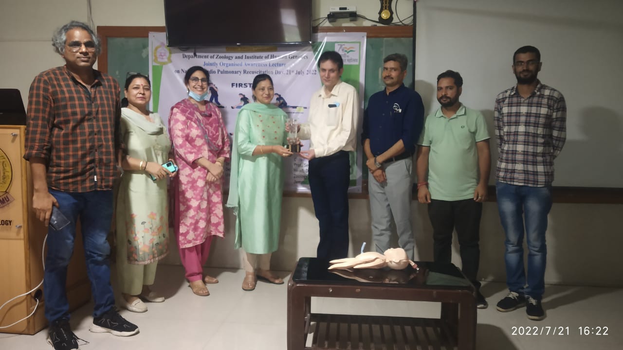 The Department of Zoology and the Institute of Human Genetics jointly organized an awareness lecture on National CPR day on 21st July 2022.