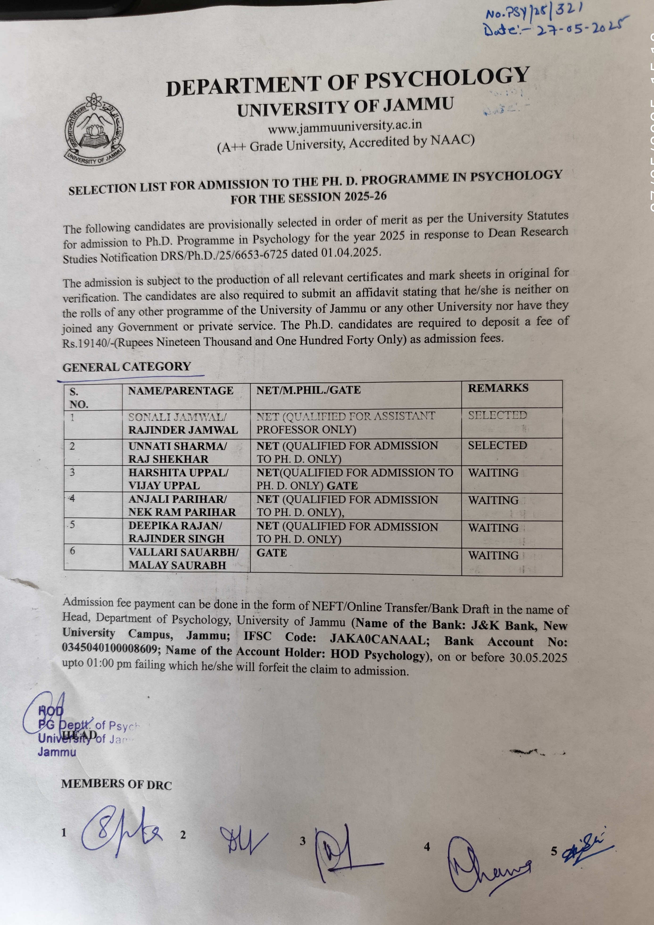 ph d notice